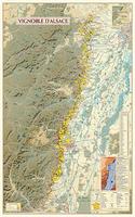 Alsace wine region raised relief map