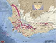 South Africa wine map