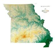 Missouri shaded relief map