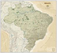 Brazil political wall map