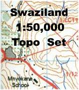 Swaziland 1:50,000 topographic map set