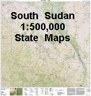 South Sudan Lakes State Topographic Map
