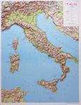 Italy raised relief map