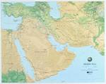 Middle East raised relief map