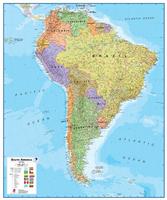 South America political wall map